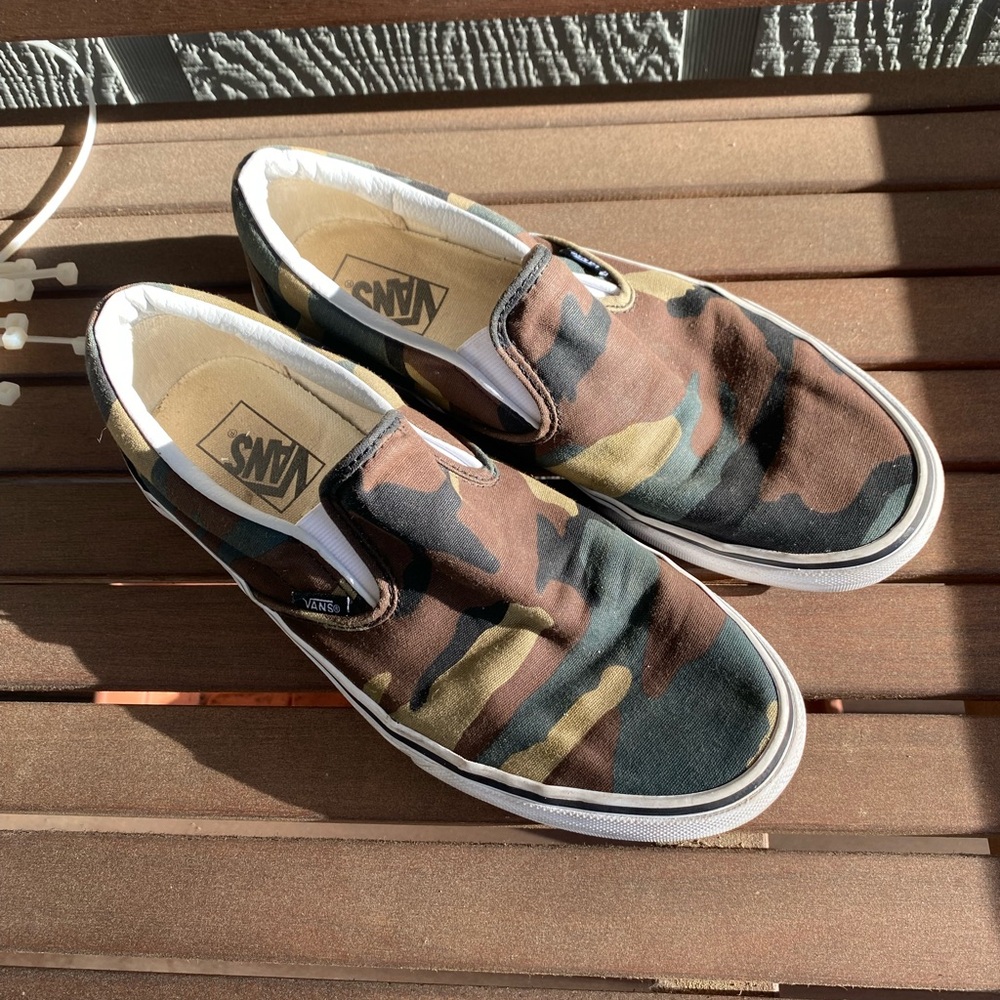 camouflage slip on vans